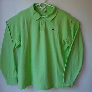 Lacoste Green Polo Shirt long Sleeve 100% cotton